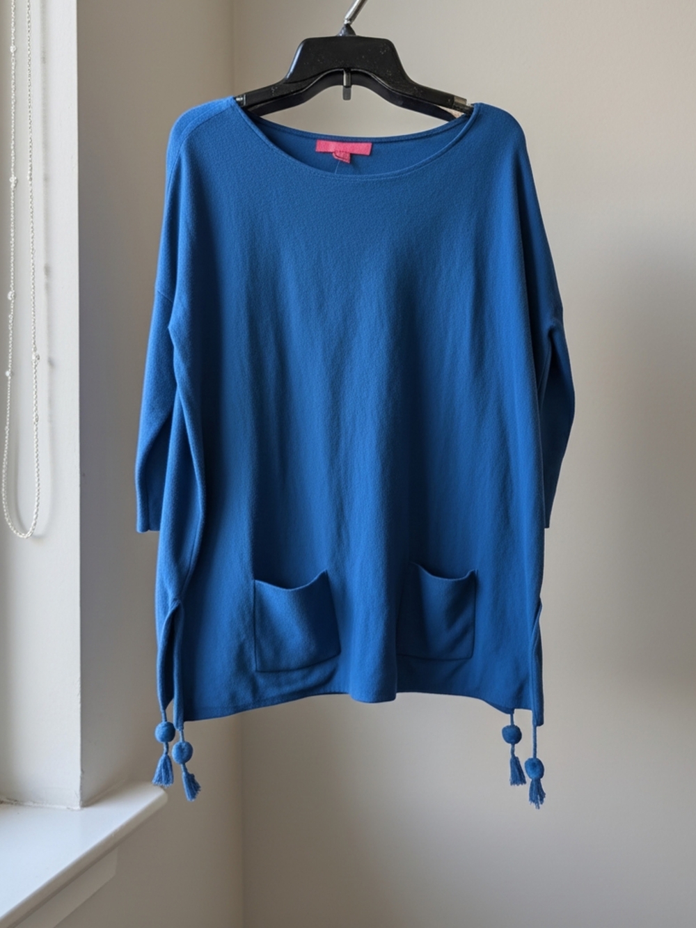 Lilly Pulitzer Royal Blue Pocket Tunic with Tassel Pom Details